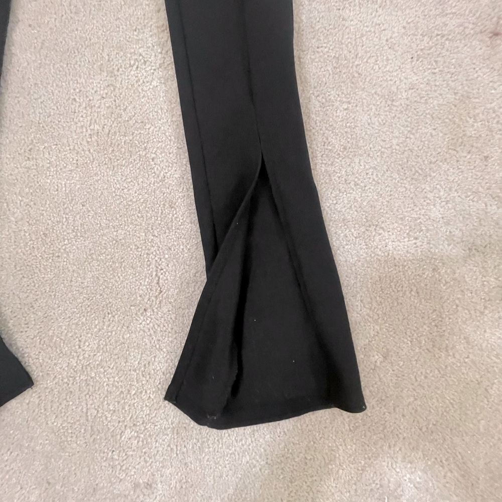 Black high waist skinny flare pants - Picture 2 of 2